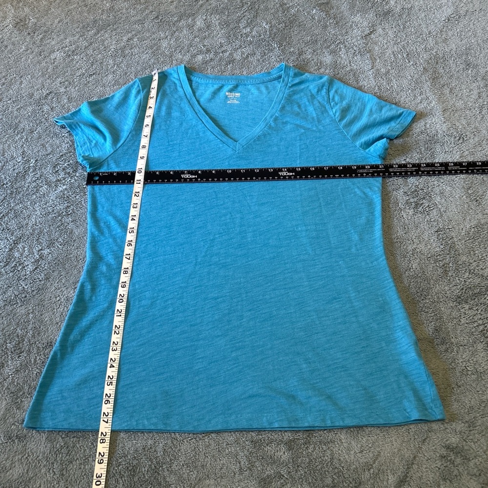 Mossimo Supply Co. Blue V-Neck Short Sleeve Slub Knit Tee Shirt - Picture 7 of 7